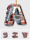 Fire Truck Alphabet - Personalized Kid Ornament