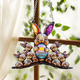 Nana's Little Peeps, Easter's Day Decoration - Personalized Grandma Window Hanging Suncatcher Ornament
