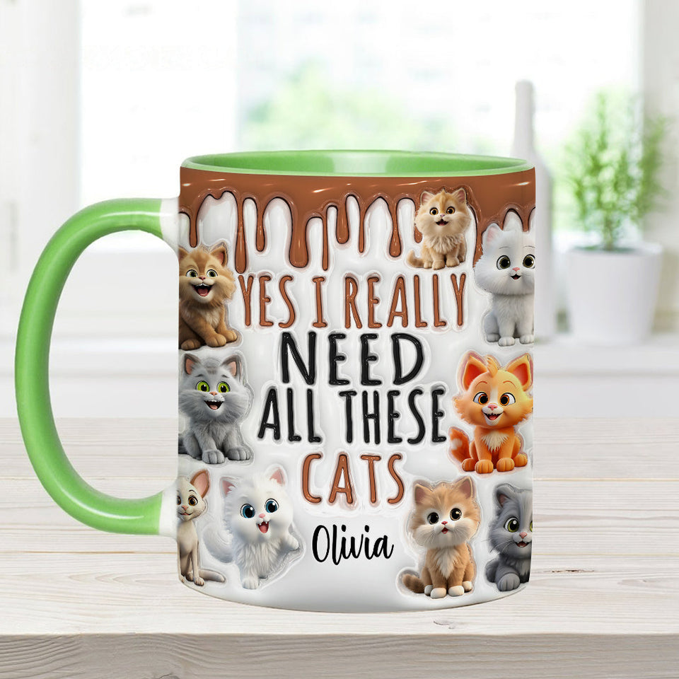 Yes I Really Need All These Cats/Dogs - Personalized Cat Accent Mug