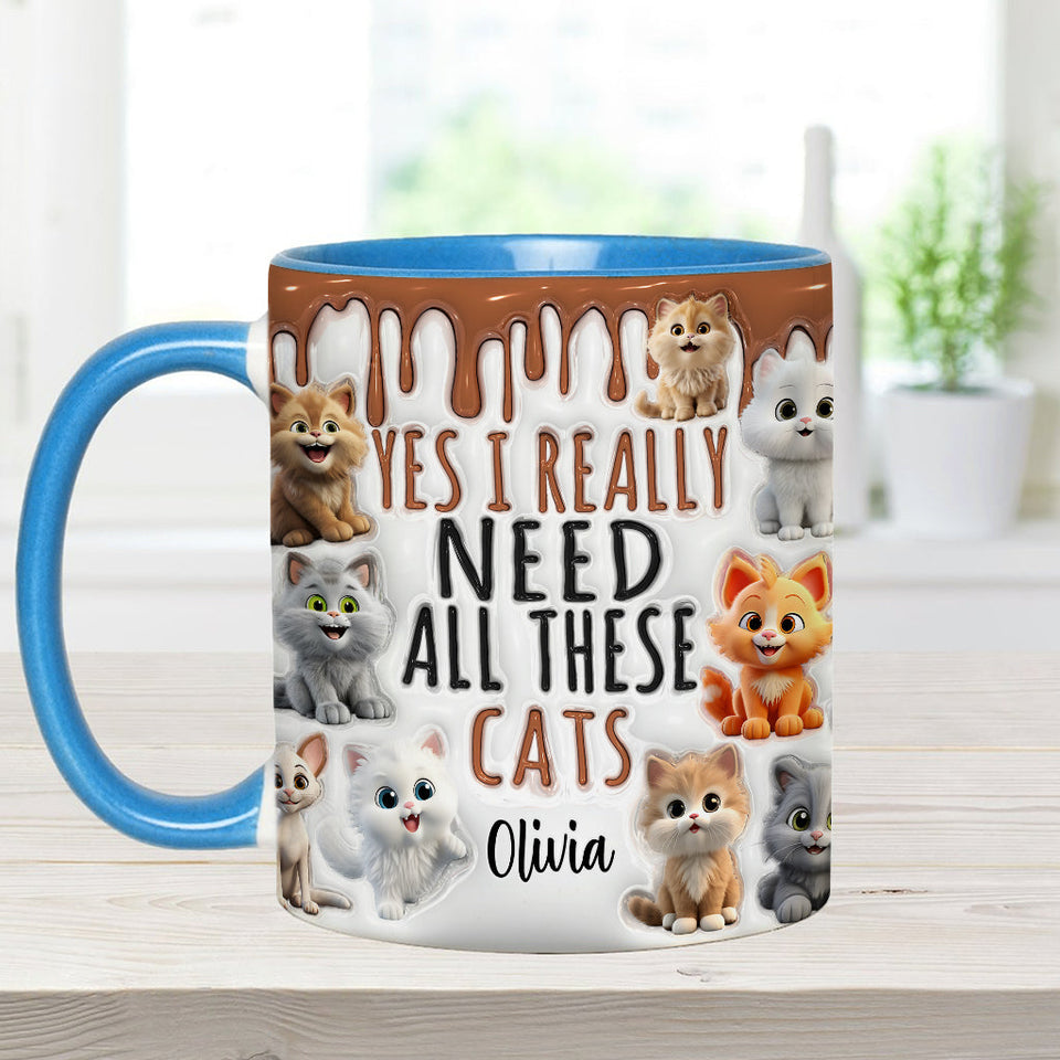 Yes I Really Need All These Cats/Dogs - Personalized Cat Accent Mug