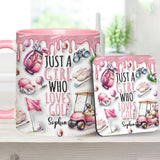 Just A Girl Who Loves Golf - Personalized Golf Accent Mug