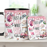 Just A Girl Who Loves Golf - Personalized Golf Accent Mug