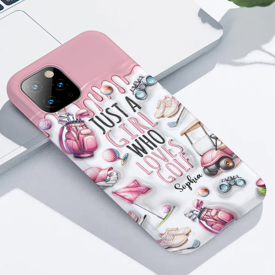 Just A Girl Who Loves Golf - Personalized Golf Full Print Phone Case