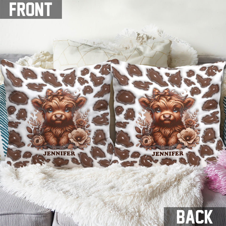 Beautiful Highland Cow - Personalized Throw Pillow