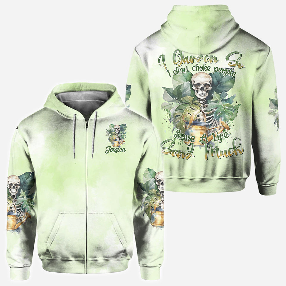 I Garden So I Don't Choke People - Personalized Gardening All Over Shirt