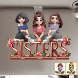 Sisters - Personalized Bestie Shaped Car Visor Clip