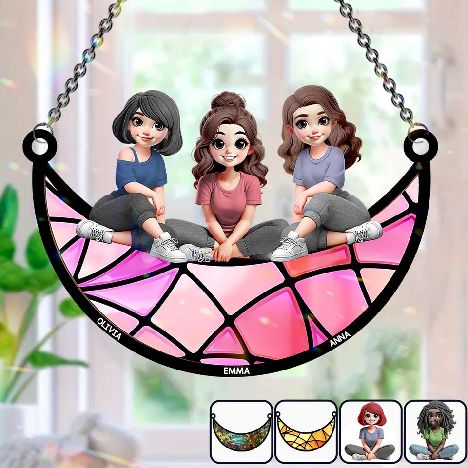 I'll Be There For You - Personalized Bestie Window Hanging Suncatcher Ornament