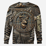 Born To Hunt Forced To Work - Personalized Hunting All Over Shirt