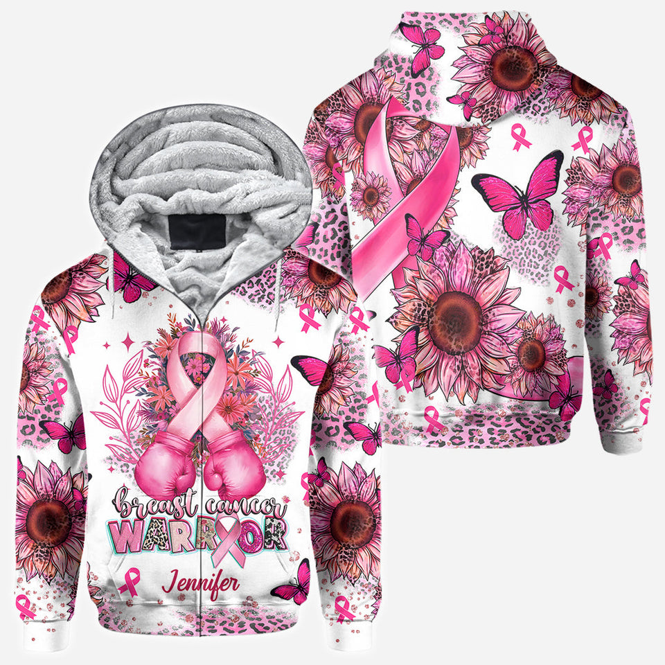 Breast Cancer Warrior - Personalized Breast Cancer Awareness All Over Shirt