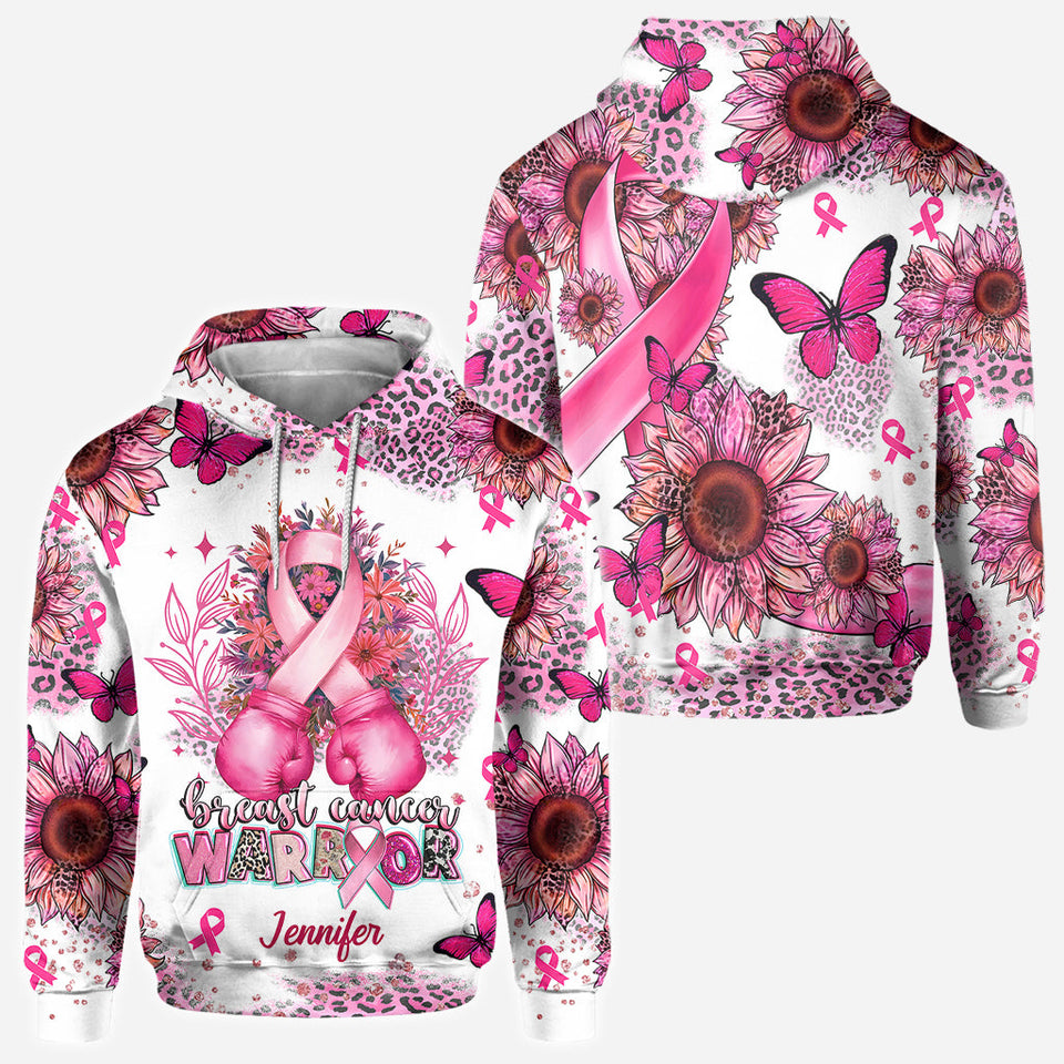 Breast Cancer Warrior - Personalized Breast Cancer Awareness All Over Shirt
