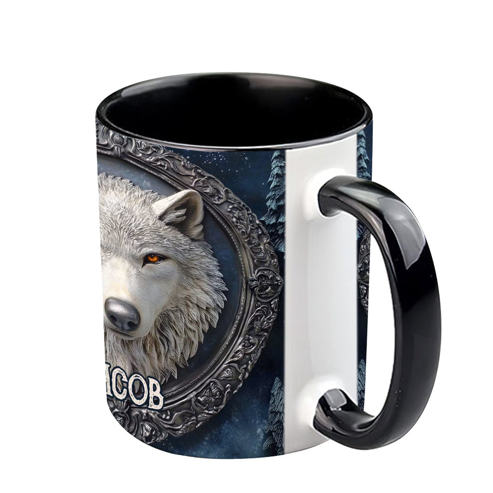 Strong Wolf - Personalized Wolf Accent Mug