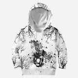 Beautiful Horse Black White - Personalized Horse Hoodie and Leggings
