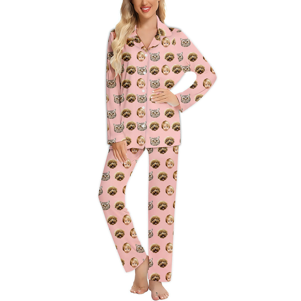 Custom Photo Pajamas Christmas - Personalized Family Button Down Pajamas