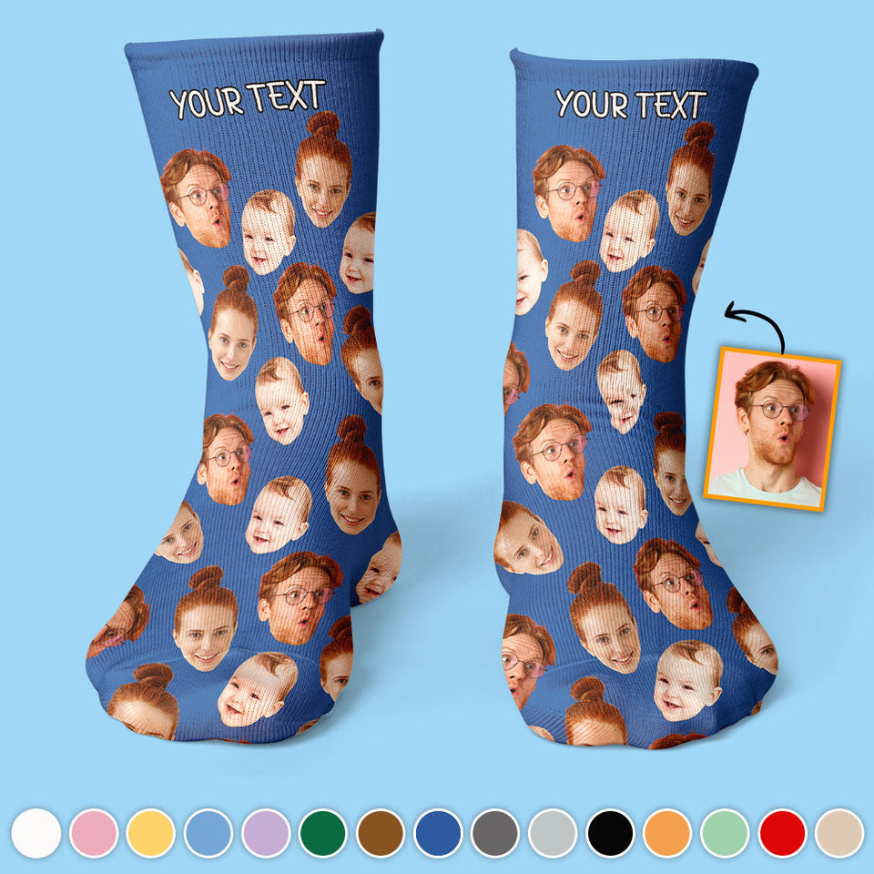 Put Any Faces On Socks - gift for anyone, dog lover, cat lover - Personalized Socks