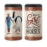 Just A Girl Who Loves Horses - Personalized Horse Can Cooler