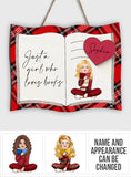 Just A Girl Who Loves Books - Personalized Book Custom Shaped Wood Sign