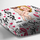 We Had Sex Here And Here - Personalized Couple Throw Pillow