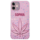Stoner Chick - Personalized Weed Leather Phone Case