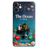 Tropical Sea Life - Personalized Scuba Diving 3D Embossed Leather Phone Case