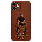 Happy Birthday Legends - Personalized Birthday 3D Embossed Leather Phone Case