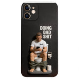 Doing Dad Shit - Personalized Father 3D Embossed Leather Phone Case