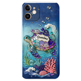 Grandma Turtle - Personalized Turtle 3D Embossed Leather Phone Case