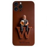 Custom Any Photo - Personalized Beer 3D Embossed Leather Phone Case