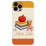 Teacher Gifts - Personalized Teacher 3D Embossed Leather Phone Case