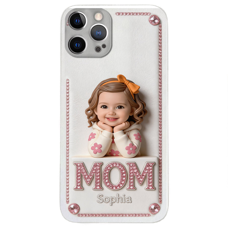 Mother's Day Gift, Custom From Any Photo - Personalized Mother 3D Embossed Leather Phone Case