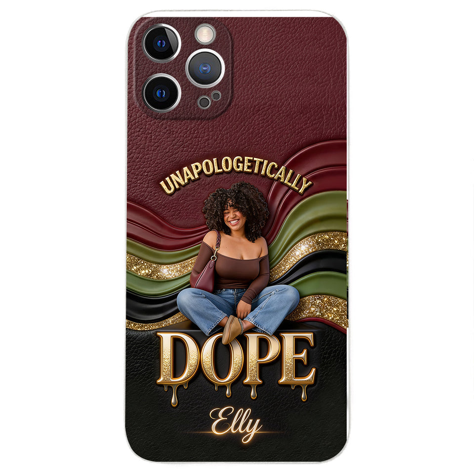 Happy Juneteeth, Black History, Black Pride - Personalized African American 3D Embossed Leather Phone Case