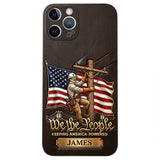 We The People - Personalized Lineman 3D Embossed Leather Phone Case