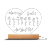 Grandma's Garden - Gift for grandma, mom, aunt, grandpa - Personalized Shaped Plaque Light Base