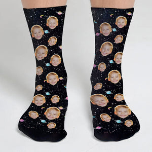 Custom Face Galaxy - Personalized grandson Socks
