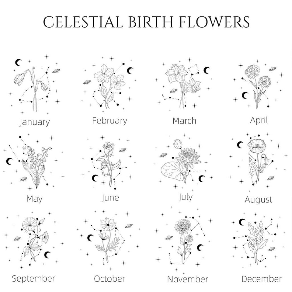 Zodiac Sign Birth Flower - Personalized Horoscope Can Glass