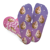 Custom Face Purple Pattern - Personalized Step Mom Socks