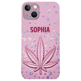 Stoner Chick - Personalized Weed Leather Phone Case