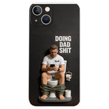 Doing Dad Shit - Personalized Father 3D Embossed Leather Phone Case