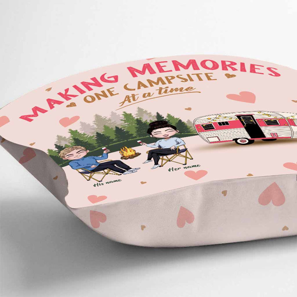 Making Memories One Campsite At A Time - Personalized Camping Throw Pillow