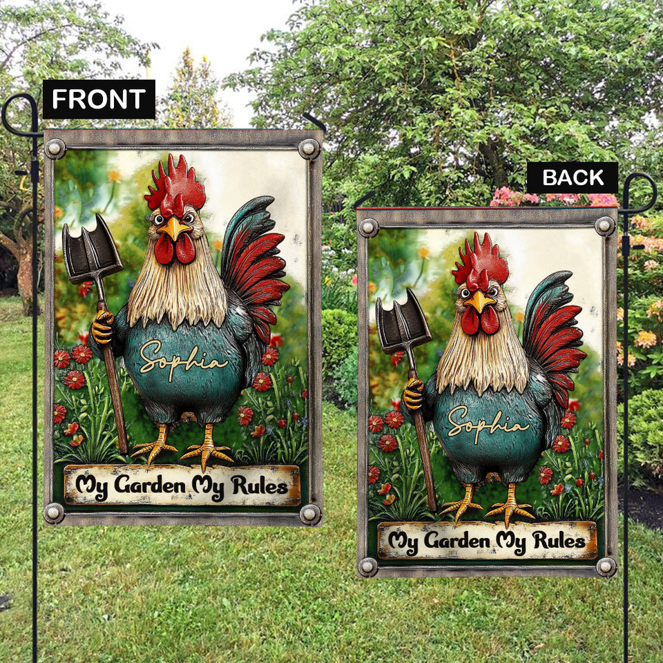 My Garden My Rules - Personalized Gardening Garden Flag