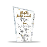 Officially World's Greatest Mom Ever - Gift for mom, grandma, wife, dad, grandpa, husband - Personalized Custom Shaped Acrylic Plaque