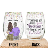 You Awesome - Personalized Mother's Day Mother All Over Wine Glass