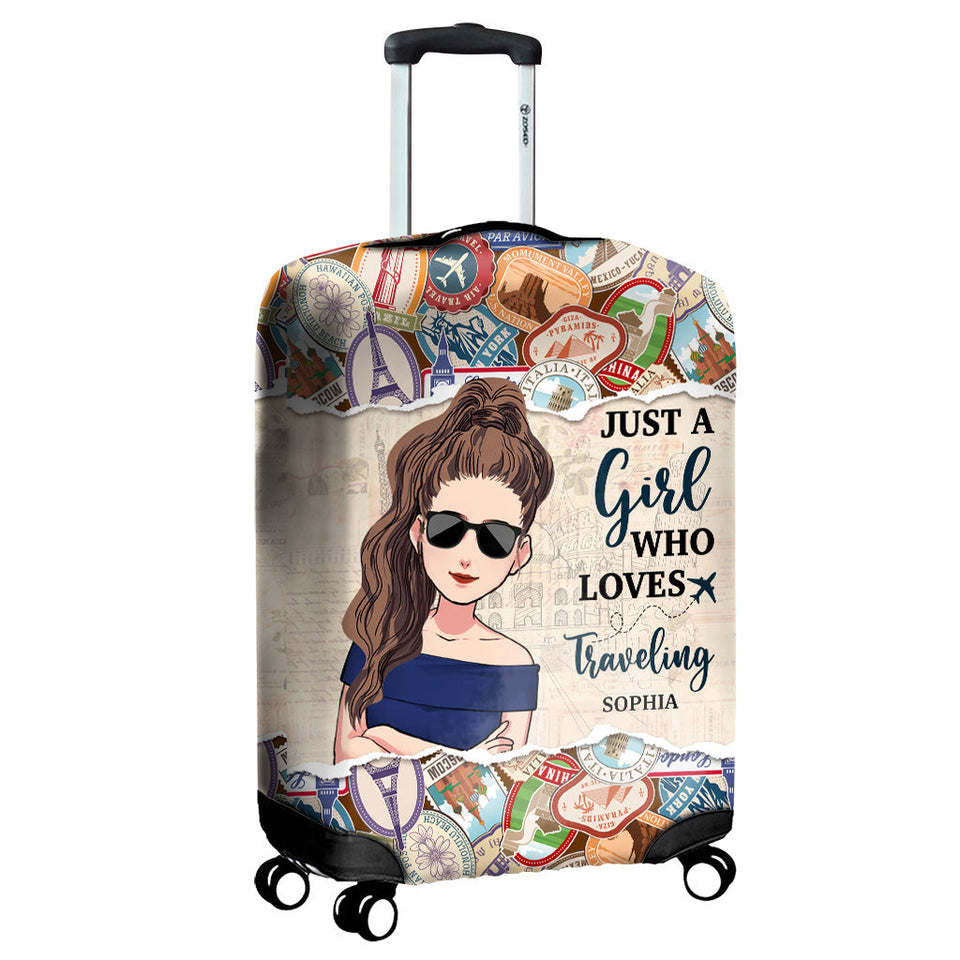 Just A Girl Who Loves Travelling - Personalized Travelling Luggage Cover
