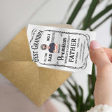 Best Father Premium - Gift for dad, grandpa - Personalized Wallet Insert Card