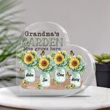Grandma's Garden - Personalized Mother's Day Grandma Custom Shaped Acrylic Plaque