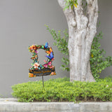 Flowers And Butterflies Letter - Personalized Gardening Metal Garden Art