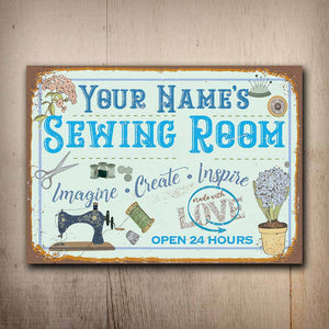 Sewing Room Personalized Rectangle Metal Sign