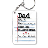 Dad Definitions - Personalized Father Transparent Keychain