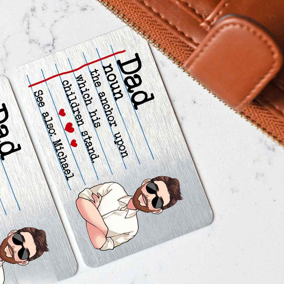 Dad Definitions - Personalized Father Wallet Insert Card