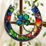 Good Luck Charm Horseshoe - Personalized Horse Window Hanging Suncatcher Ornament