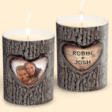 Couple - Personalized Couple Candle With Wooden Lid